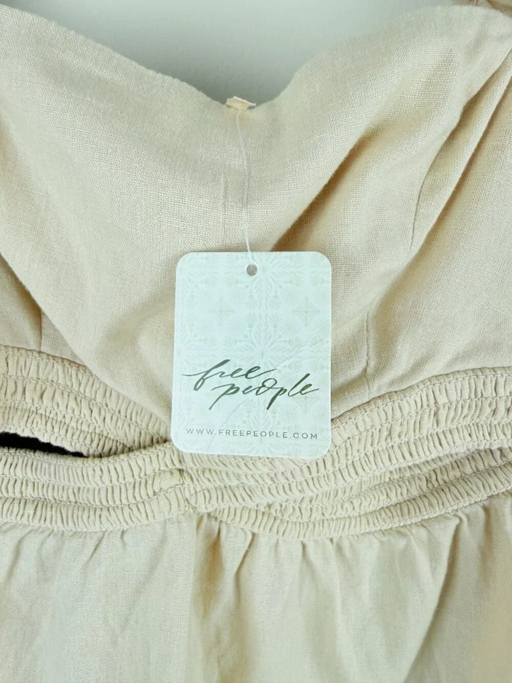 NWT Free People Cross Of Sunlight Cutout Smocked Mini Dress Size XS